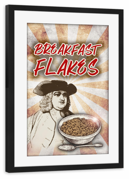 Poster mit Rahmen schwarz "Breakfast Flakes" artboxONE - Essen & Trinken