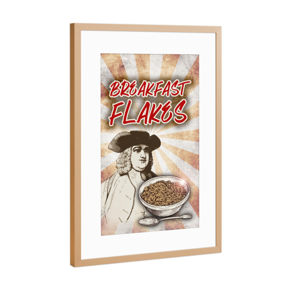 Poster mit Rahmen Kupfer "Breakfast Flakes" artboxONE - Essen & Trinken