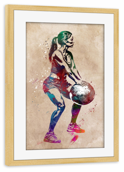 Poster mit Rahmen kiefer "Fitness Gymnastik Sport Kunst F" artboxONE - Sport,Sport / Motivation - Fitness,Gymnastik,Gymnastik,Bewegung,Sport,Grafik
