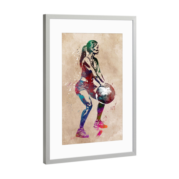 Poster mit Rahmen Silber "Fitness Gymnastik Sport Kunst F" artboxONE - Sport,Sport / Motivation - Fitness,Gymnastik,Gymnastik,Bewegung,Sport,Grafik