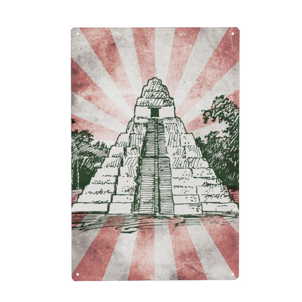 Metall Poster "Maya Pyramide" artboxONE - Reise,Architektur,Reise / Länder