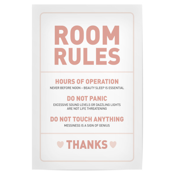 Poster 30x20 cm "Teenager Zimmerschild (Apricot)" artboxONE - Typografie,Für Kinder,Menschen,Lehrersprüche,Lustig