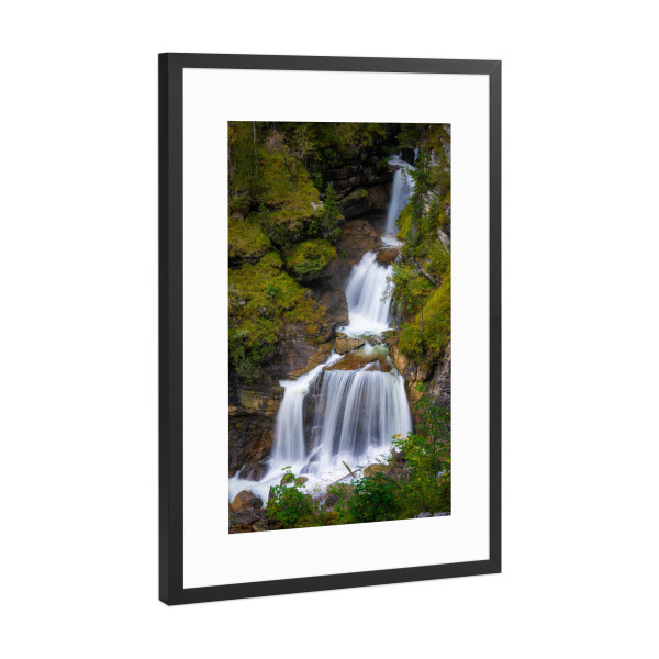 Poster mit Rahmen Schwarz (Metallic) "Kuhfluchtwasserfall im Herbst" artboxONE - Natur