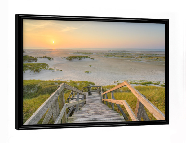 Poster mit schwarzem Rahmen "Himmelsleiter auf Amrum" artboxONE - Natur,Reise,Reise / Strand und Meer