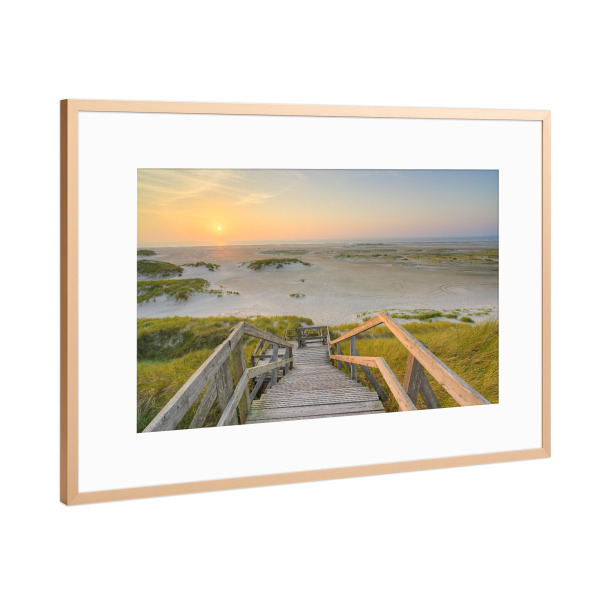 Poster mit Rahmen Kupfer "Himmelsleiter auf Amrum" artboxONE - Natur,Reise,Reise / Strand und Meer