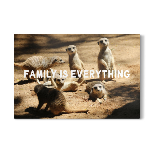 Galerie-Print "Erdmännchen Family is everything" 75x50 cm artboxONE