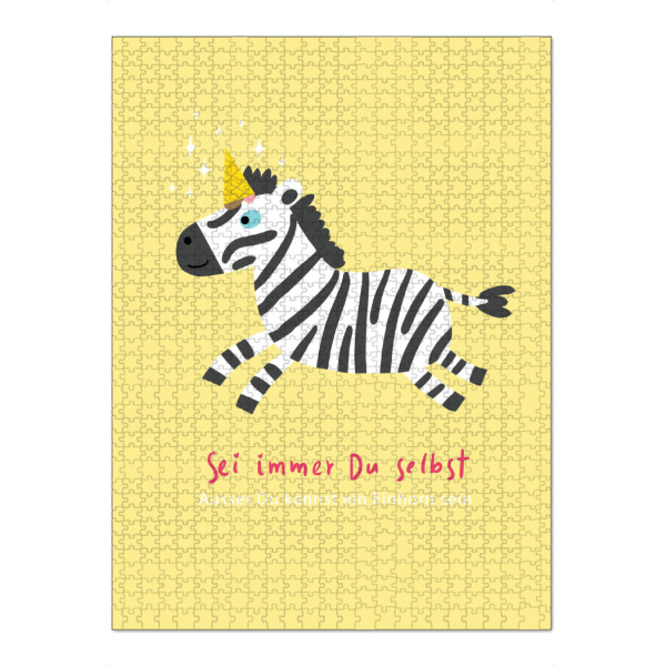 Puzzle Ravensburger "Einhorn Zebra" artboxONE - Für Kinder,Tiere,Lustig