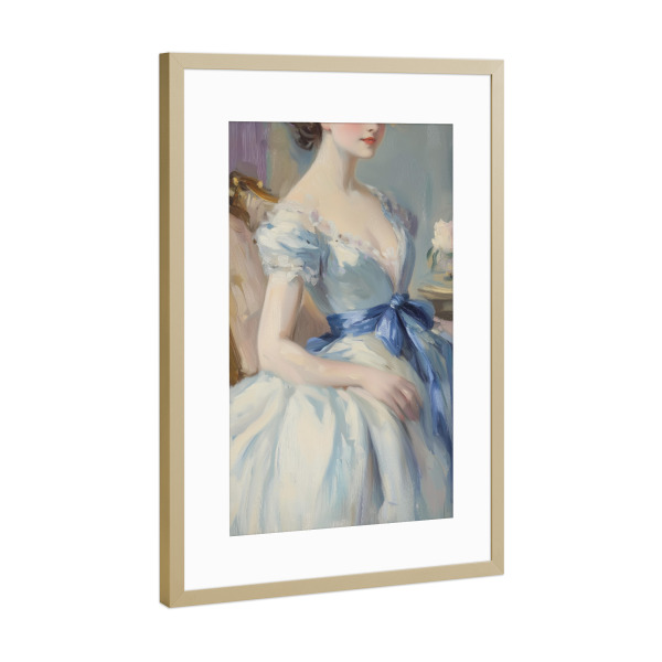 Poster mit Rahmen Gold "Weißes Kleid" artboxONE - Abstrakt,Menschen,Liebe,Fashion,Für Mama