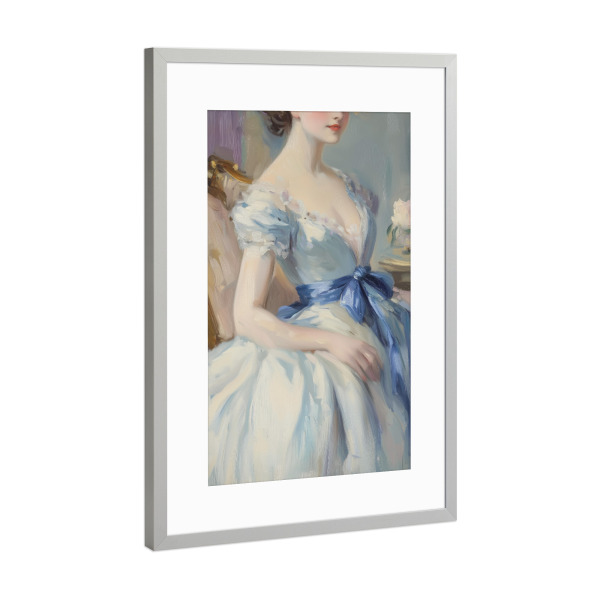 Poster mit Rahmen Silber "Weißes Kleid" artboxONE - Abstrakt,Menschen,Liebe,Fashion,Für Mama