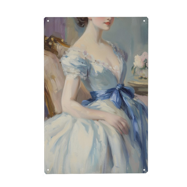 Holzbild "Weißes Kleid" artboxONE - Abstrakt,Menschen,Liebe,Fashion,Für Mama - Weißes kleid,Viktorianisch,Weiblich,Hungersnot,Wohnzimmerdekoration