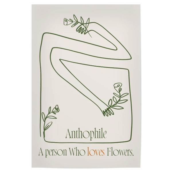Poster "Wer schätzt Blumen-Grün" artboxONE - Typografie,Floral,Abstrakt
