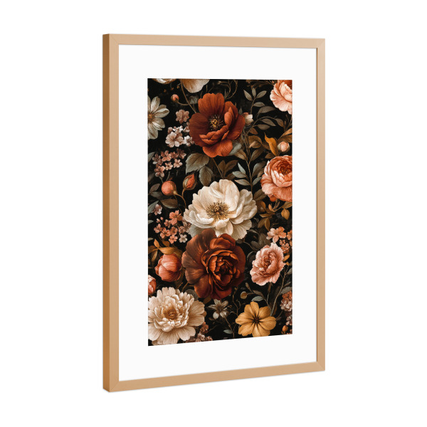 Poster mit Rahmen Kupfer "Blumengarten C (matart)" artboxONE - Natur,Floral - Blumen,Garten,Natur,Modern,Kunst