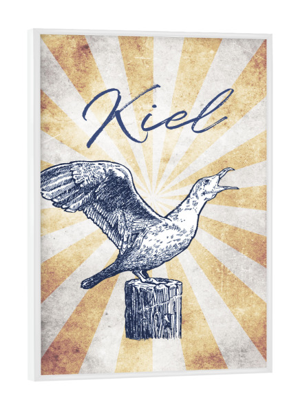 Poster mit weißem Rahmen "Kiel vintage" artboxONE - Reise,Tiere,Reise / Strand und Meer,Reise / Länder