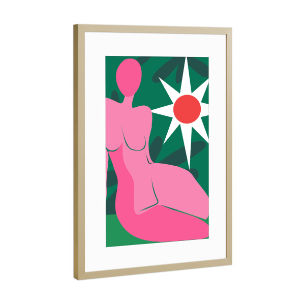 Poster mit Rahmen Gold "Rosa Träumerei" artboxONE - Abstrakt