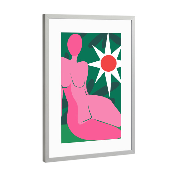 Poster mit Rahmen Silber "Rosa Träumerei" artboxONE - Abstrakt