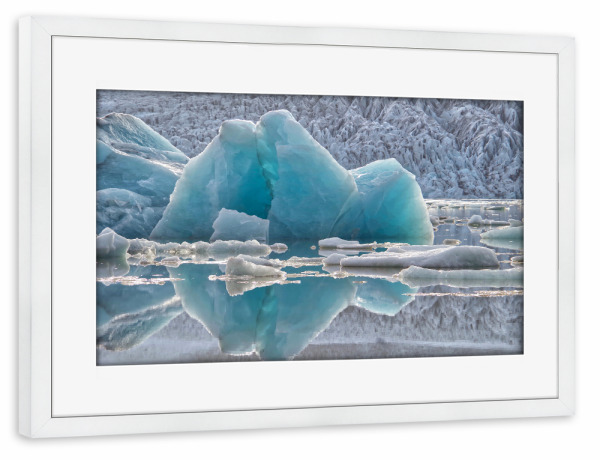 Poster mit Rahmen weiß "Gletschereis Jökulsárlón" artboxONE - Natur,Reise,Reise / Länder