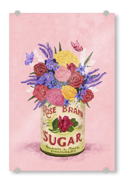 Acrylglasbild "Blumen in einer vintage Dose" artboxONE - Natur,Floral,Essen & Trinken,Für Mama