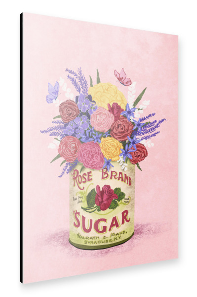 Alu-Dibond "Blumen in einer vintage Dose" 75x50 cm artboxONE