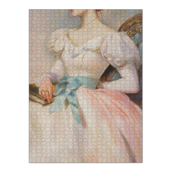 Puzzle Ravensburger "Viktorianisches Kleid" artboxONE - Film,Menschen,Liebe,Fashion,Für Mama - Viktorianisches kleid,Feminin,Weiblich,Dame,Blaues band
