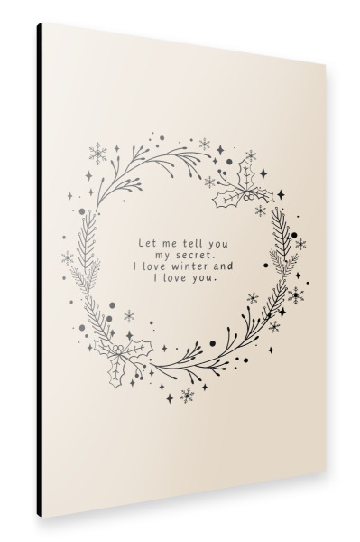 Alu-Dibond "Ich liebe den Winter" 30x20 cm artboxONE