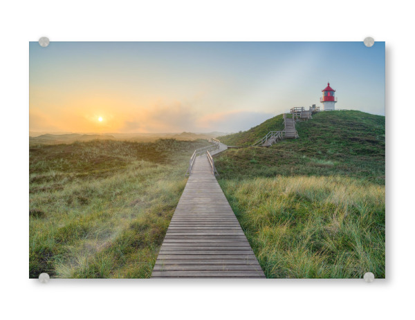 Acrylglasbild "Quermarkenfeuer Norddorf auf Amrum" artboxONE - Reise,Architektur,Reise / Strand und Meer