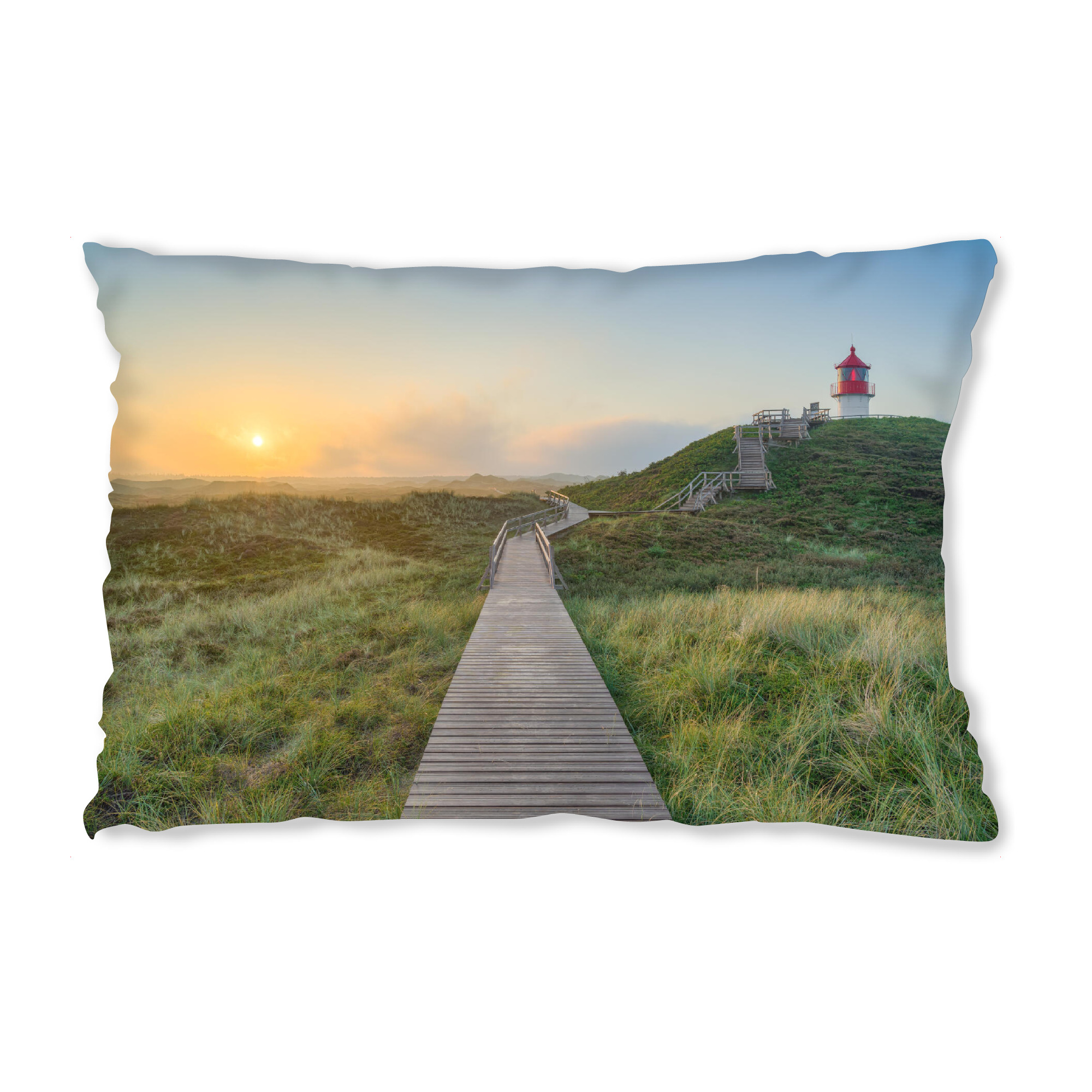 Design-Kissen "Quermarkenfeuer Norddorf auf Amrum" artboxONE - Reise,Architektur,Reise / Strand und Meer
