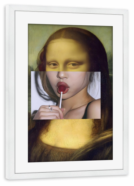 Poster mit Rahmen weiß "Mona Lolli" artboxONE - Menschen,Lustig