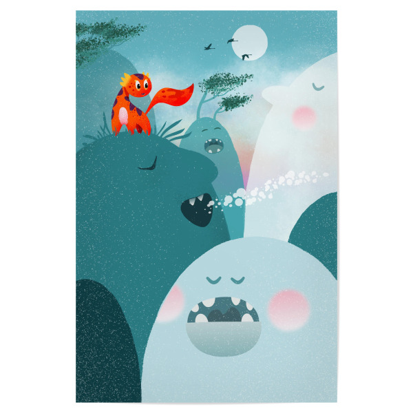 Poster 30x20 cm "Bergwesen im Winter" artboxONE - Natur,Für Kinder,Tiere,Fiktion