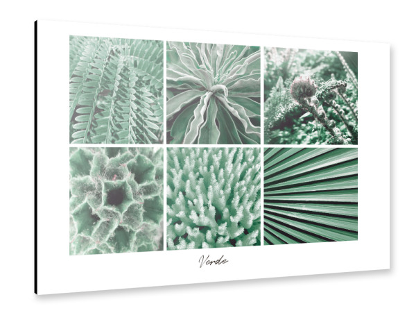 Alu-Dibond "Green Collage" 30x20 cm artboxONE
