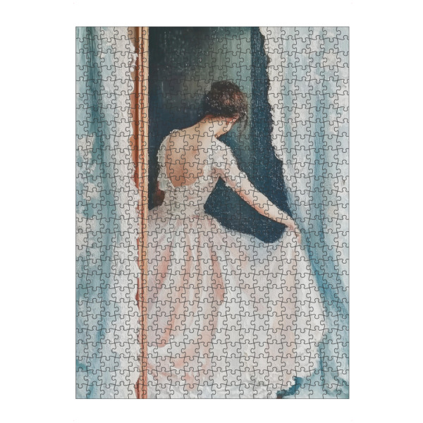 Puzzle Ravensburger "Frau trägt hellrosa Kleid" artboxONE - Abstrakt,Liebe,Fashion - Hochzeitskleid,Hochzeit,Hochzeitstag,Frau,ölgemälde