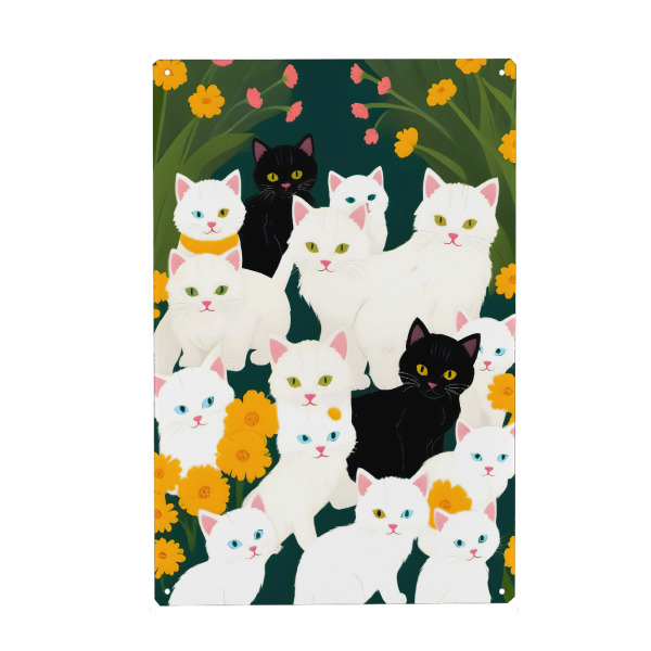 Metall Poster "Katzen-Treffengruppe" artboxONE - Tiere
