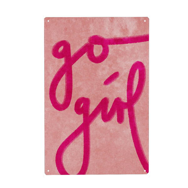 Holzbild "Go Girl" artboxONE - Typografie,Für Kinder,Liebe,Fashion,Für Mama