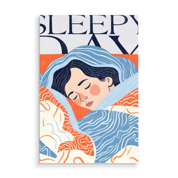 Holzbild "Verschlafener Tag" artboxONE - Typografie,Menschen