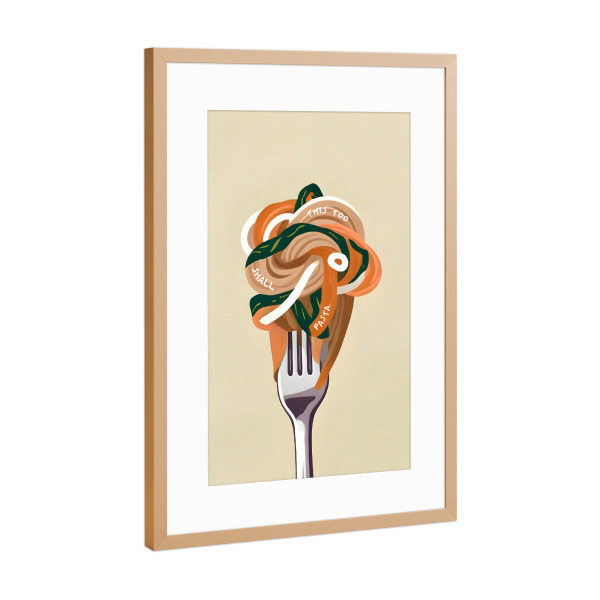 Poster mit Rahmen Kupfer "Auch das soll Pasta sein" artboxONE - Essen & Trinken,Essen & Trinken / Obst & Gemüse