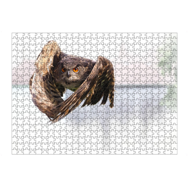 Puzzle Ravensburger "Uhu im Anflug" artboxONE - Natur,Tiere