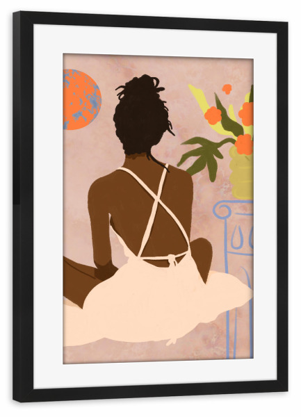 Poster mit Rahmen schwarz "Blick in den Abgrund" artboxONE - Floral,Menschen,Fashion