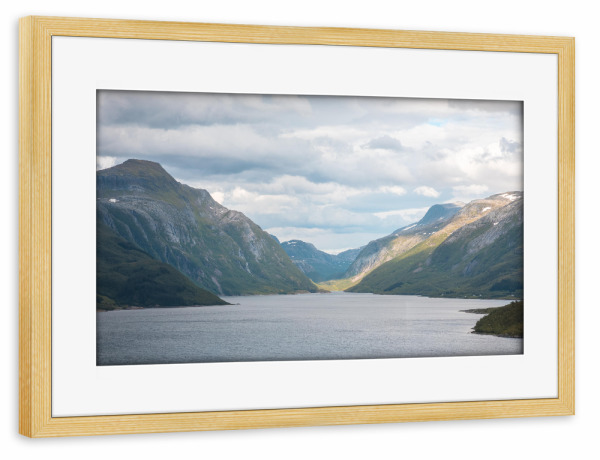 Poster mit Rahmen kiefer "Fjord in Norwegen" artboxONE - Natur,Reise / Länder