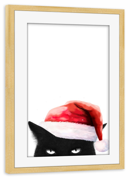 Poster mit Rahmen kiefer "Böser Weihnachtsmann" artboxONE - Für Kinder,Tiere,Comic,Weihnachten,Lustig