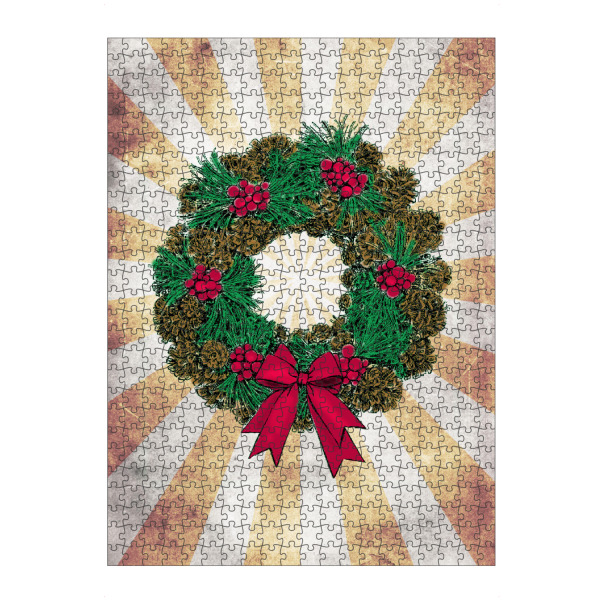 Puzzle Ravensburger "Weihnachtskranz Vintage" artboxONE - Weihnachten