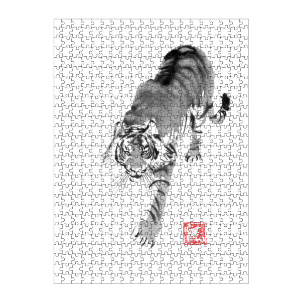 artboxONE Puzzle "Tiger geht" artboxONE - Tiere,Schwarzweiß - Sumie,Japan,Tiger - Bild sumie