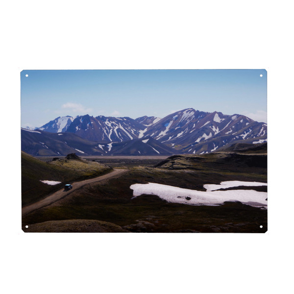 Metall Poster "Straße zur epischen Bergwelt" artboxONE - Natur