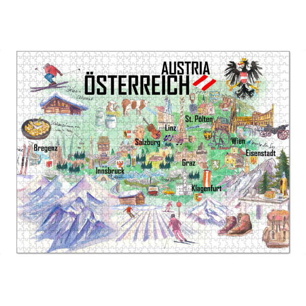 Puzzle Ravensburger "Österreich Illustrierte Karte" artboxONE - Reise,Kartografie