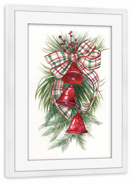 Poster mit Rahmen weiß "Feiertagsglocken" artboxONE - Weihnachten - Weihnachten,Glocken,Feiertag,Bogen