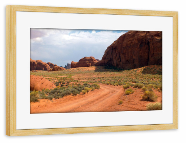 Poster mit Rahmen kiefer "Durchs Monument Valley" artboxONE - Natur,Reise,Reise / Länder