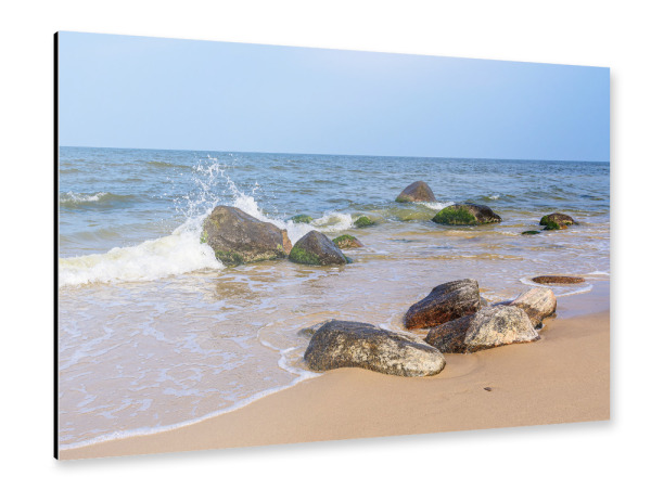 Alu-Dibond "Strand mit Steine in Bansin" 30x20 cm artboxONE