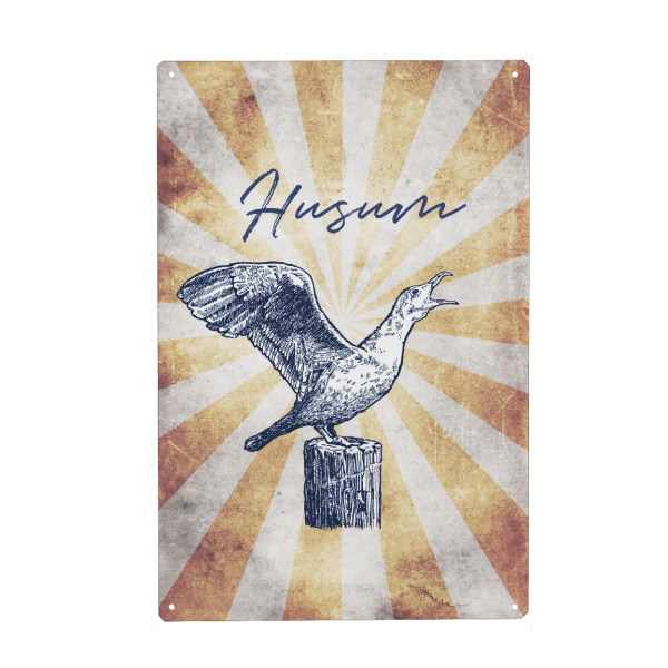 Metall Poster "Husum vintage" artboxONE - Reise,Tiere,Reise / Strand und Meer,Reise / Länder