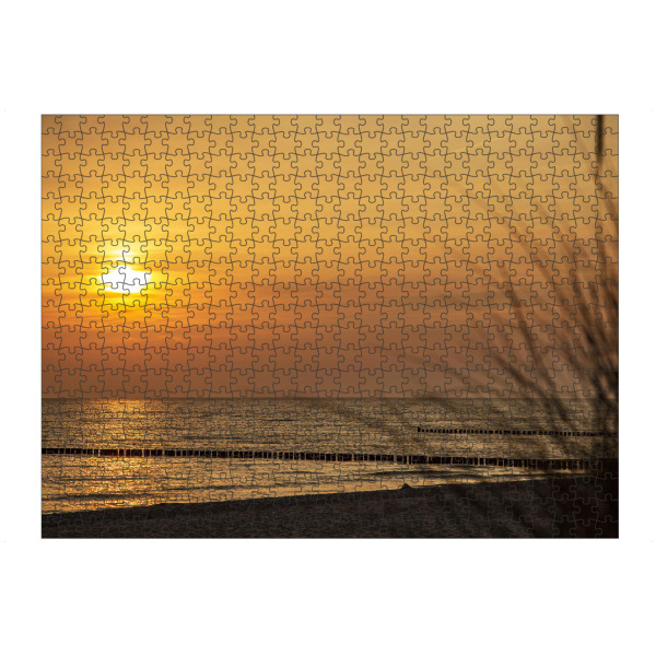 artboxONE Puzzle "Warmes Licht" artboxONE - Reise / Strand und Meer - Meer,Ostsee,Abend,Licht,Dünen,Gras,Sonnenuntergang strand - Bild meer
