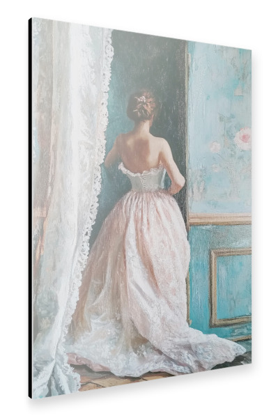 Alu-Dibond "Frau trägt Korsett" 75x50 cm artboxONE