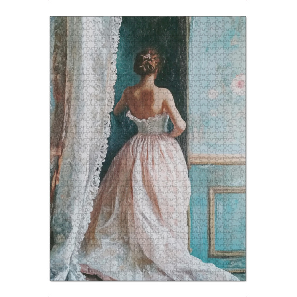 Puzzle Ravensburger "Frau trägt Korsett" artboxONE - Film,Liebe,Fashion