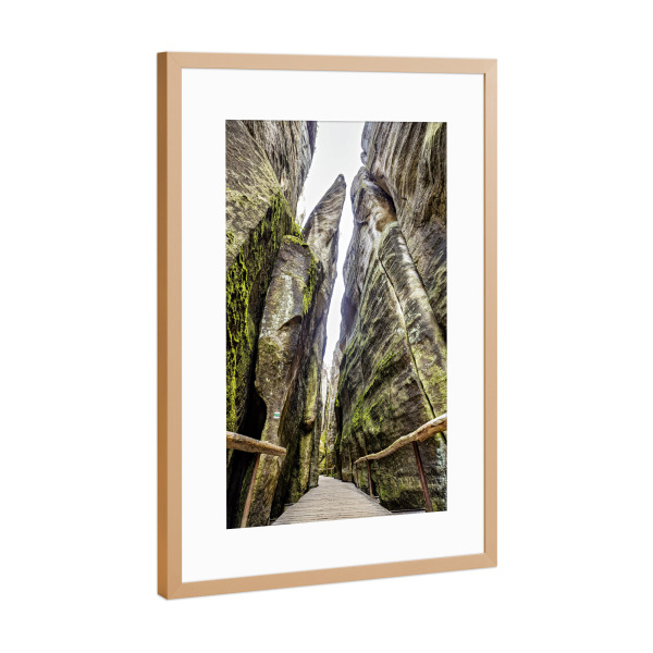 Poster mit Rahmen Kupfer "Die Felsenstadt bei Aderbach" artboxONE - Natur